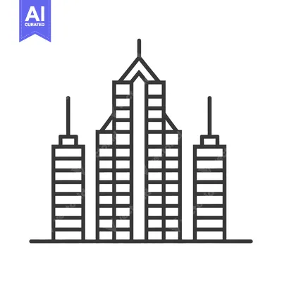 Modern City Skyline Three Tall Buildings Design