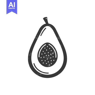 Aset premium populer: Halved Avocado Illustration Showing Seed and Texture