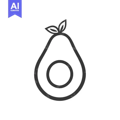 Premium design asset: Simple Line Drawing Of A Whole Avocado