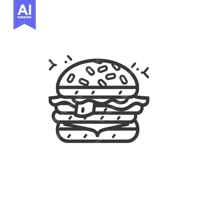 Aset premium populer: Delicious Triple Decker Sesame Burger Illustration