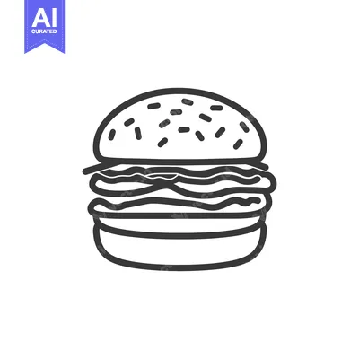 Aset desain premium: Delicious Sesame Seed Burger Illustration