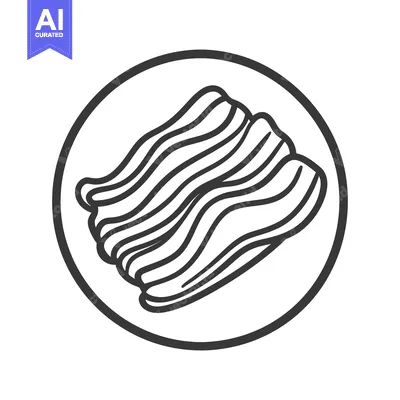 Popular premium asset: A Simple Line Drawing Of Bacon Slices