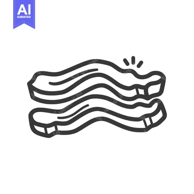 Aset desain premium: Crispy Delicious Bacon Strips Illustration