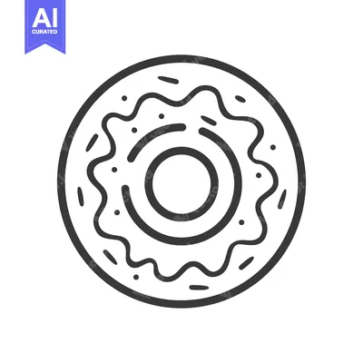 A Simple Line Drawing Of A Donut