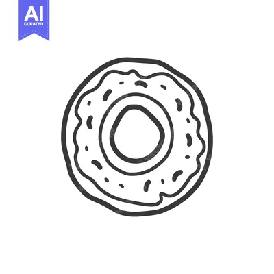 Aset premium populer: A Simple Line Drawing Of A Donut