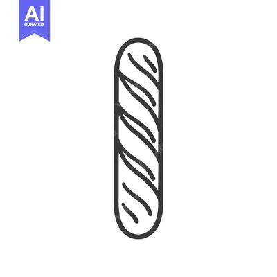 Aset desain premium: Line drawing of a swirl bread roll