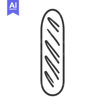 Simple Line Drawing Of A Loaf Of Bread