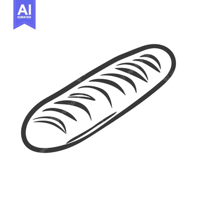 Popular premium asset: A Simple Line Drawing Of A Loaf Of Bread