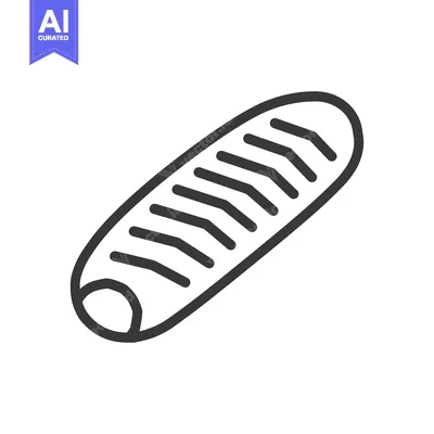 Aset desain premium: Line drawing of a bread roll with grooves