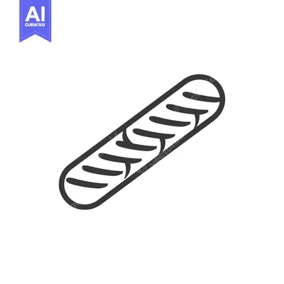 Line drawing of a delicious baked bread roll