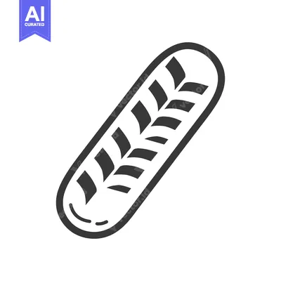 Aset desain premium: Linear design depicts a long loaf of bread