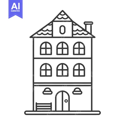 Aset premium populer: A three story building with arched windows and a bench