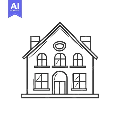 Aset desain premium: A Simple Sketch Of A Two Story House