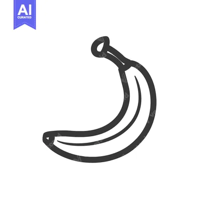 Premium design asset: Single Banana Line Drawing Simple Illustration