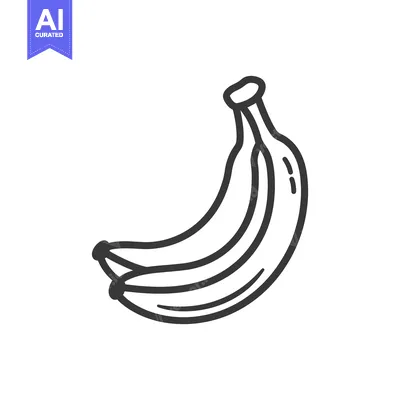 Aset desain premium: A Simple Line Drawing Of Two Bananas