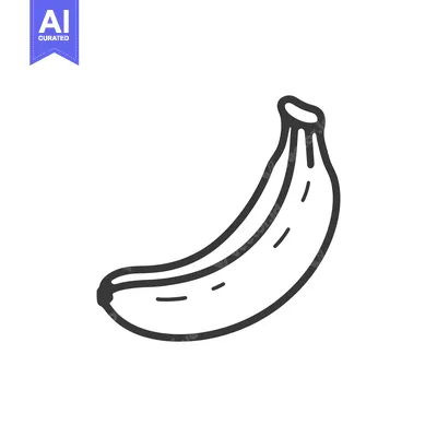 Aset desain premium: A Simple Line Drawing Of A Single Banana