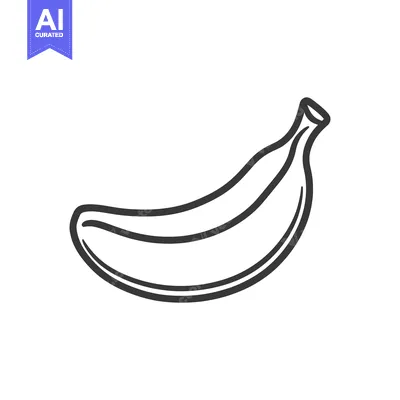 Aset premium populer: A Simple Line Drawing Of A Single Banana
