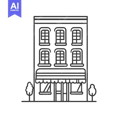 Popular premium asset: Simple Line Drawing of a Building with a Shopfront