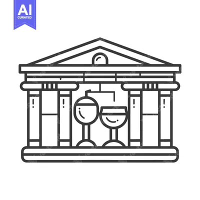 Aset premium populer: Classical Building Featuring Two Wine Glasses