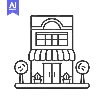 Popular premium asset: A Simple Line Drawing Of A Small Shop Building