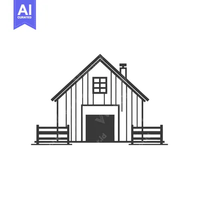 Popular premium asset: Simple Barn Illustration With Small Fence