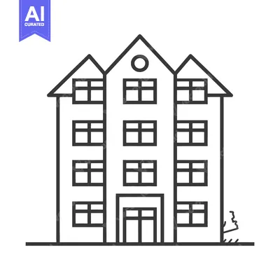 Premium design asset: Simple Line Drawing Of A Multi Story Building
