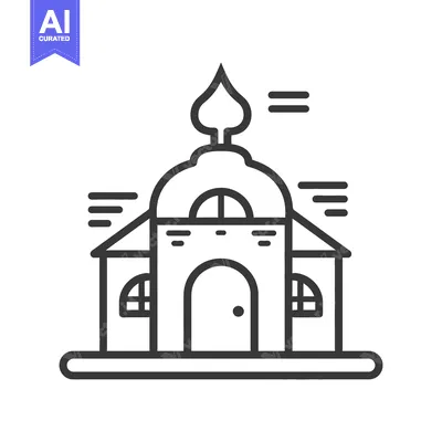 Premium design asset: Simple Line Drawing of a Small House