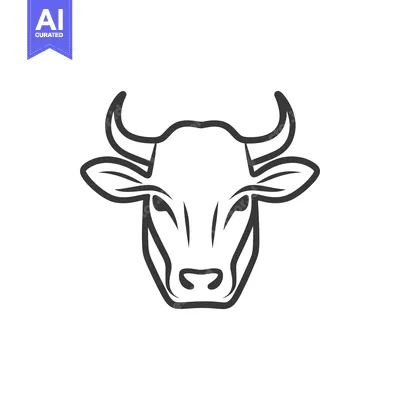Premium design asset: Stylized Bull Head Line Art Graphic Design