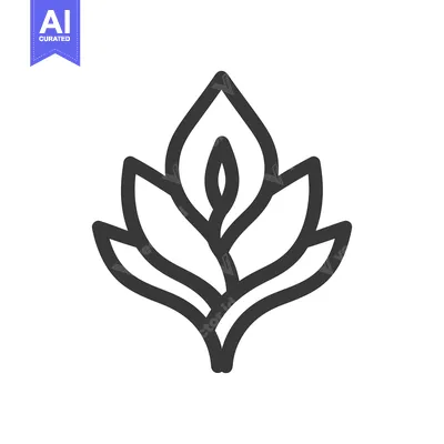 Aset desain premium: Stylized floral design with layered petals and stem