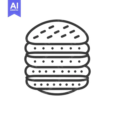 Aset premium populer: A layered burger icon showing a stacked sandwich