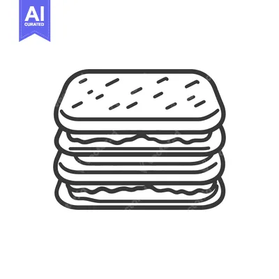 Aset premium populer: A layered sandwich of biscuits and cream filling