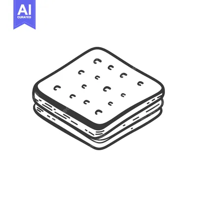 Aset desain premium: A Simple Drawing Of Two Square Crackers