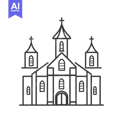 Popular premium asset: Simple Line Drawing Of A Church Building