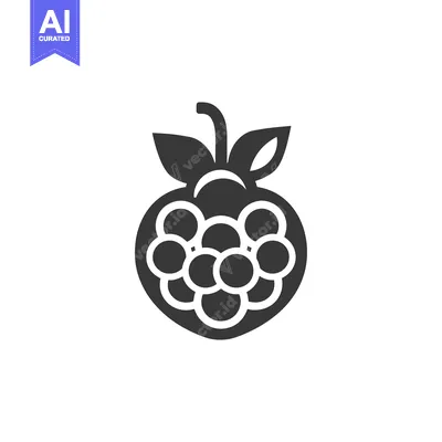 Aset desain premium: Stylized Raspberry Icon Graphic Design Illustration