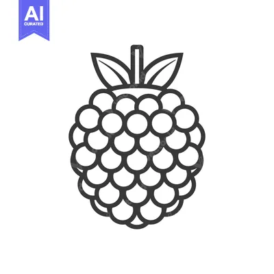 Premium design asset: Line Art Illustration Of A Single Raspberry