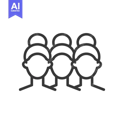 Aset premium populer: Three Female Figures With Buns, Outline Style