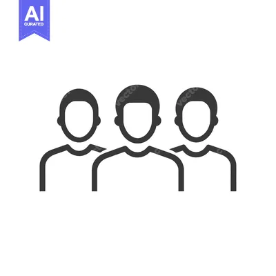 Aset desain premium: Three Faceless Male Silhouettes in a Row