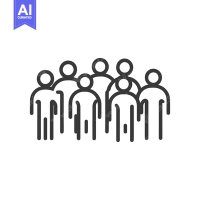 Aset desain premium: A Group of Simple Stick Figure People Standing Together