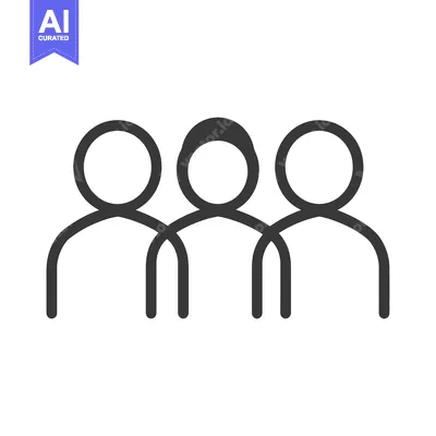 Three Simple Outline People in a Row