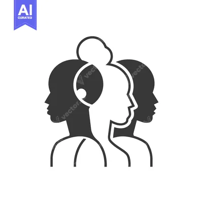 Aset premium populer: Three Female Silhouettes Facing Right in Profile