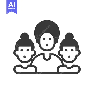 Premium design asset: Three People with Surprised Expressions in a Row