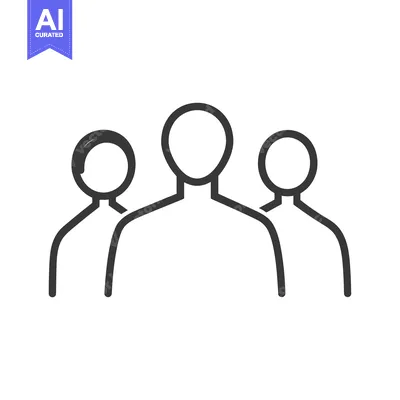 Aset premium populer: Outline Illustration of Three People Standing Together