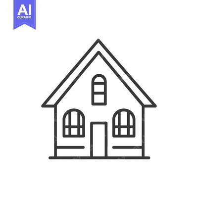 Popular premium asset: Simple Line Drawing of a Small House