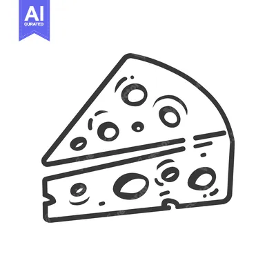 Premium design asset: A Simple Line Drawing Of A Cheese Wedge