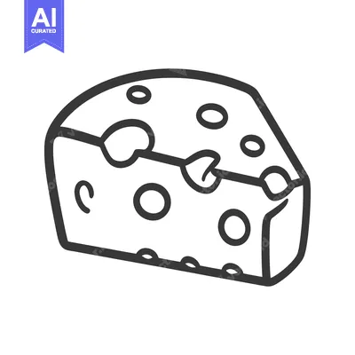 Aset desain premium: A wedge of cheese with holes shows dairy product