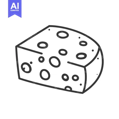 Aset desain premium: A wedge of Swiss cheese with many holes