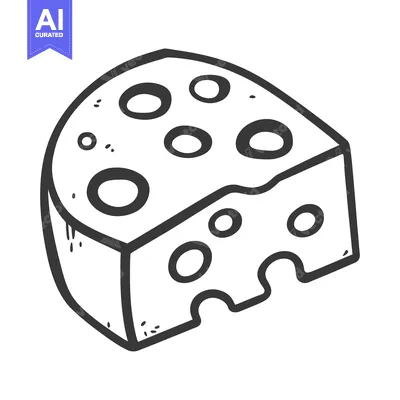 Aset desain premium: A Wedge of Swiss Cheese with Holes