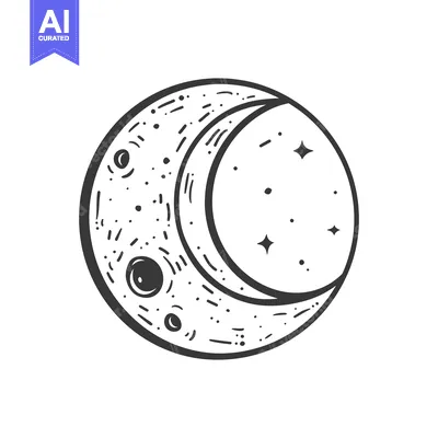Popular premium asset: Crescent Moon Celestial Body With Stars And Craters