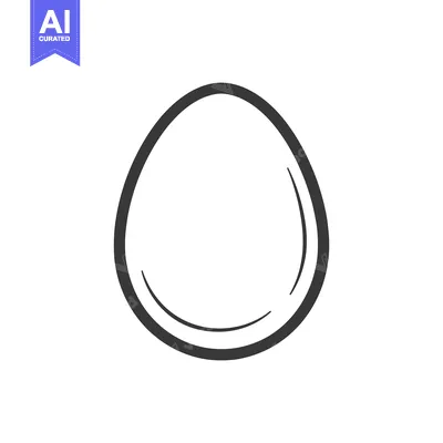 Aset desain premium: Simple Line Drawing Of A Single Egg