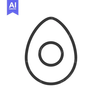 Line art graphic of a halved avocado